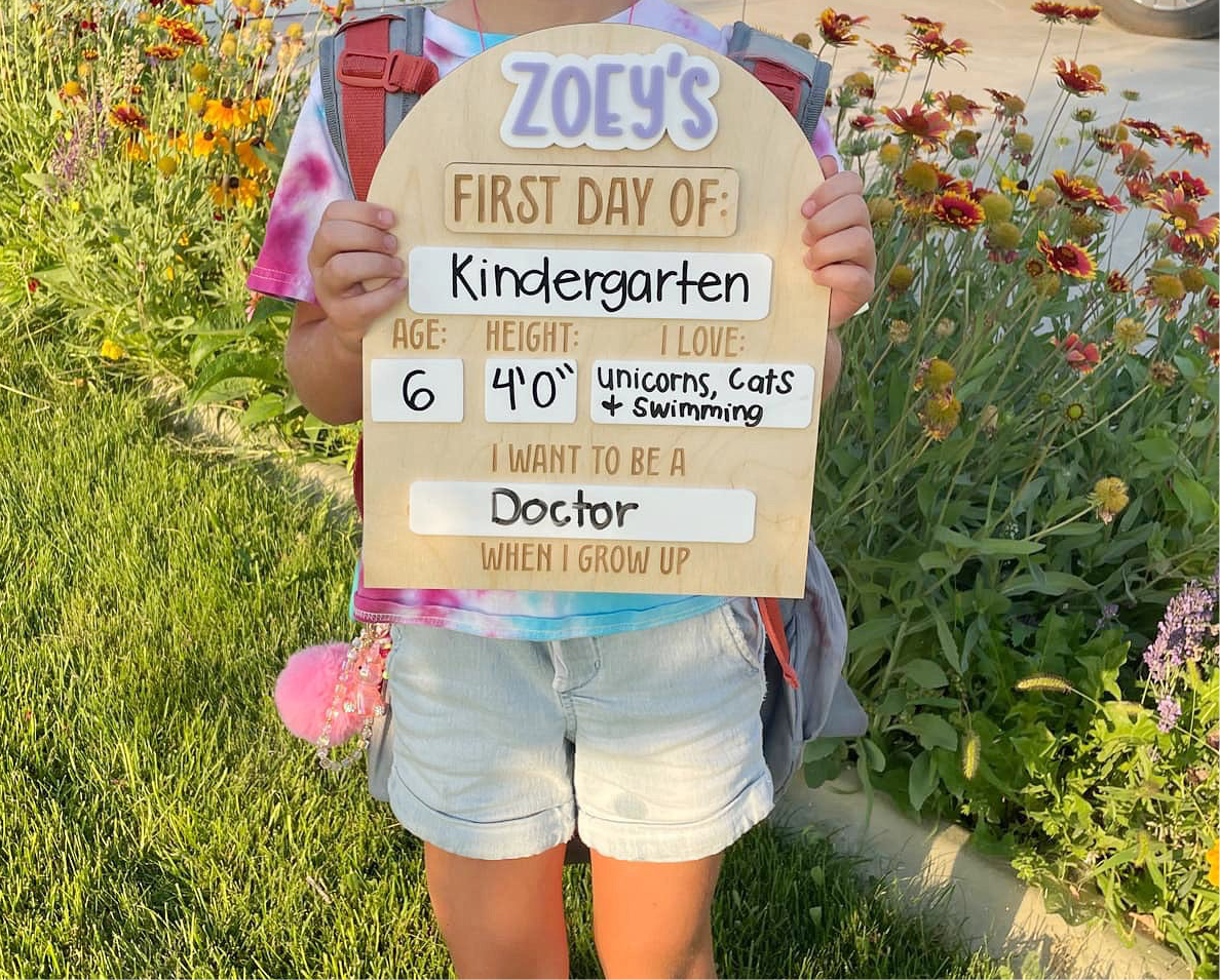 Interchangable Personalized First/Last Day of School Name Sign Back to School