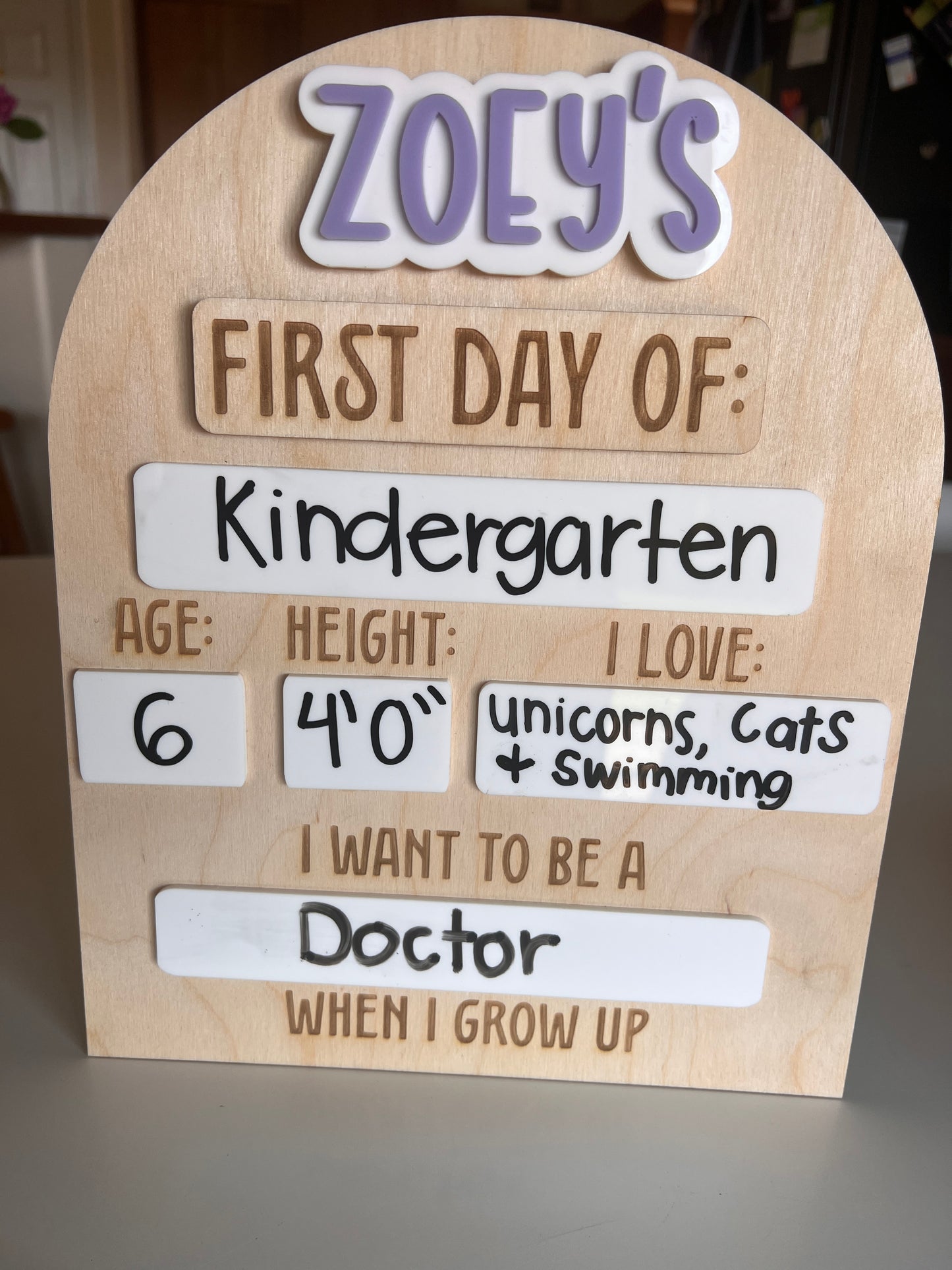 Interchangable Personalized First/Last Day of School Name Sign Back to School